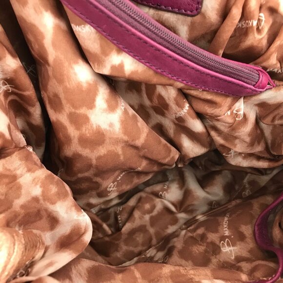 B MAKOWSKI Large Leather Hobo Shoulder Bag Purse Pink Copper Designer Pockets - Picture 15 of 16